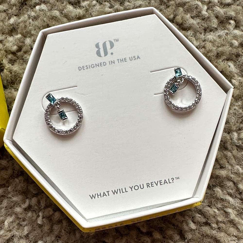 Sparkling Silver and Teal Earrings